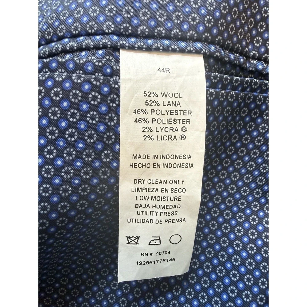 Original Penguin Blazer Men 44 R Blue Plaid Wool Blend Two Button Jacket Classic
